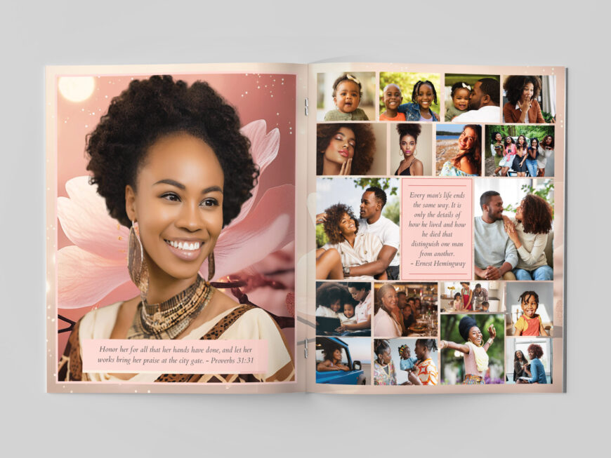 Beige Legal Funeral Program Canva Template