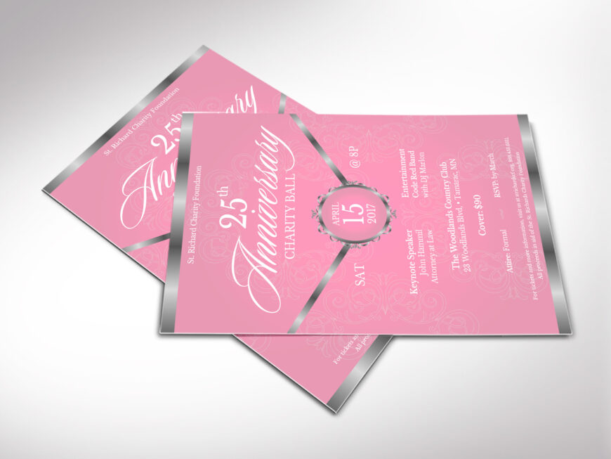 Pink Church Anniversary Banquet Flyer Canva Template