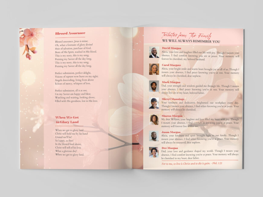 Beige Legal Funeral Program Canva Template