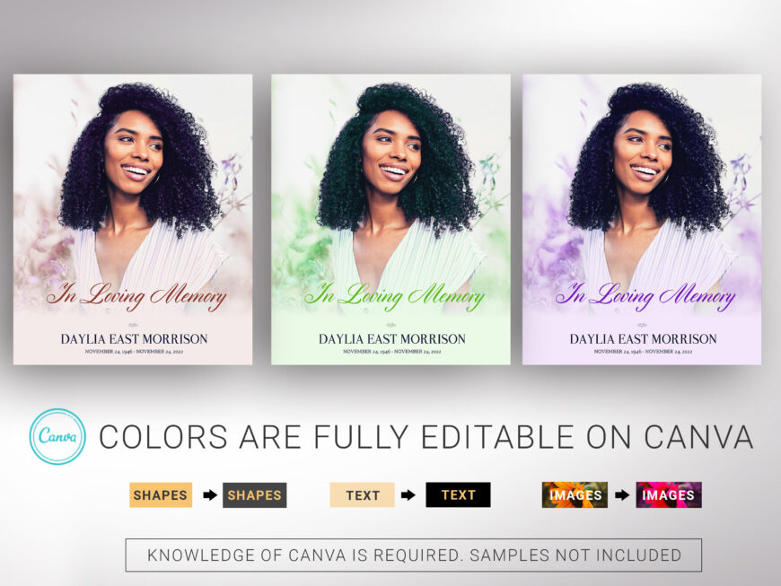 Sky Blue Love Legal Funeral Program Canva Template