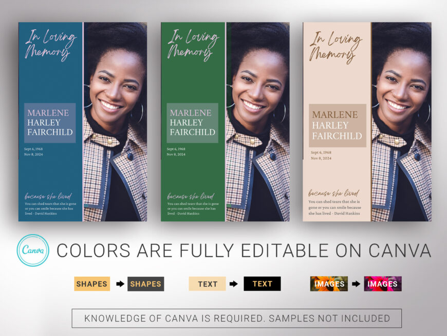 Purple Nature Funeral Program Canva Template