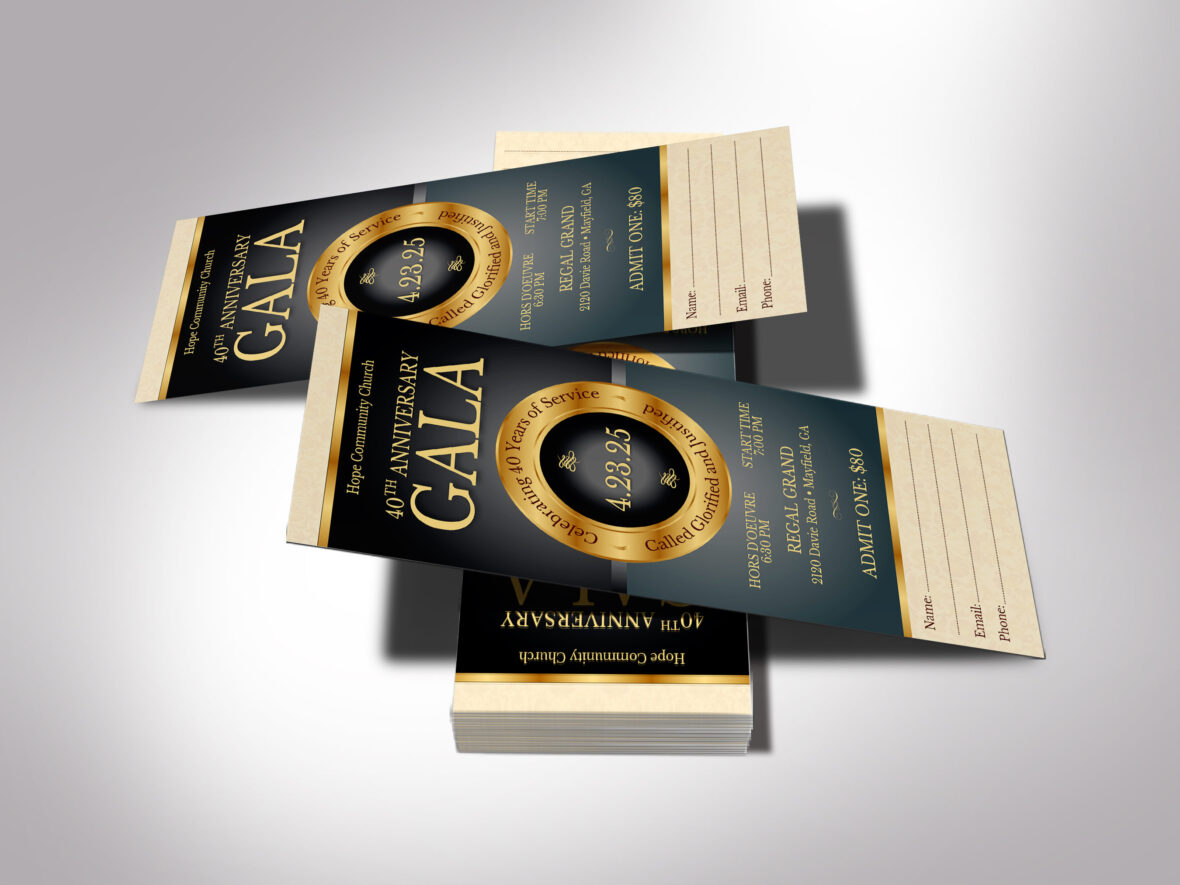 Black Church Anniversary Ticket Canva Template, Editable Regal Black and Gold, Pastor Appreciation, Banquet Ticket, Digital Download