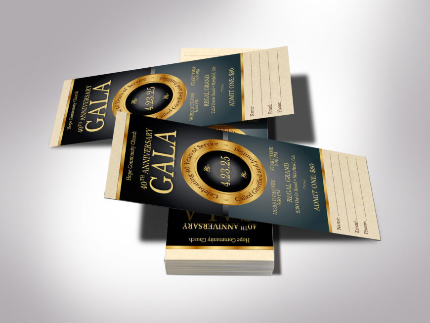 Black Church Anniversary Ticket Canva Template, Editable Regal Black and Gold, Pastor Appreciation, Banquet Ticket, Digital Download