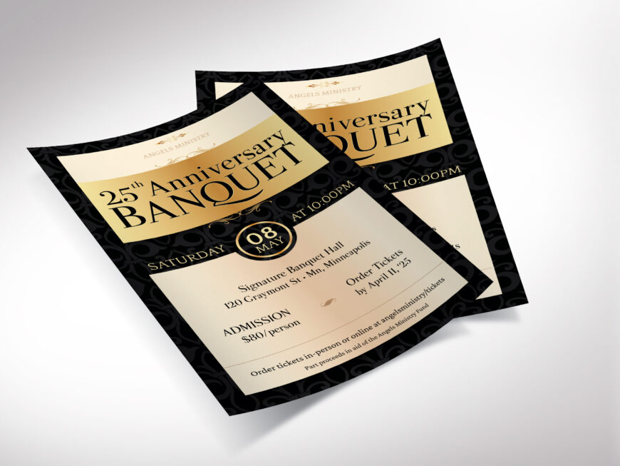 Black Church Anniversary Banquet Flyer Canva Template