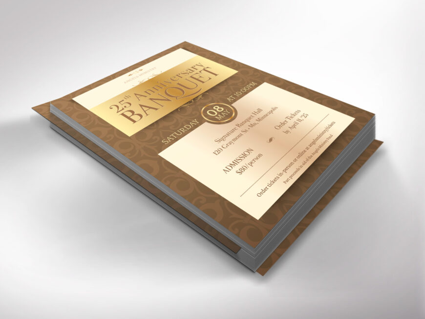 Brown Church Anniversary Banquet Flyer Canva Template