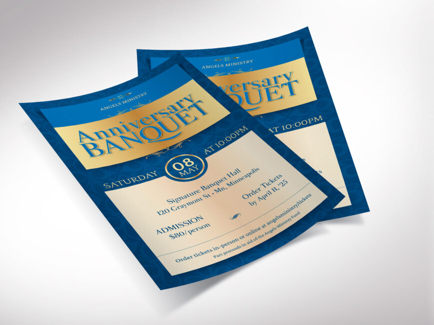 Elegant Church Anniversary Banquet Flyer Canva Template