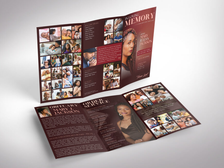 Amber Dawn Legal Trifold Funeral Program Canva Template