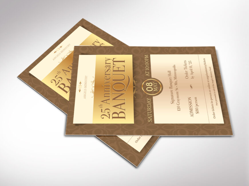 Brown Church Anniversary Banquet Flyer Canva Template