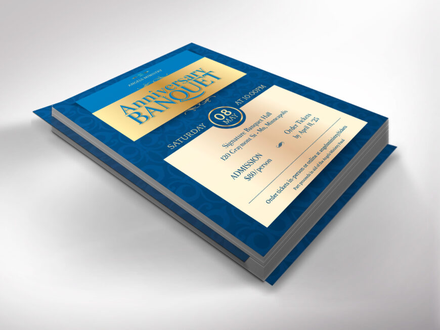 Elegant Church Anniversary Banquet Flyer Canva Template