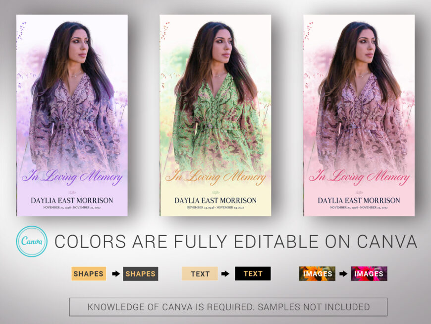 Pink Love Legal Trifold Funeral Program Canva Template