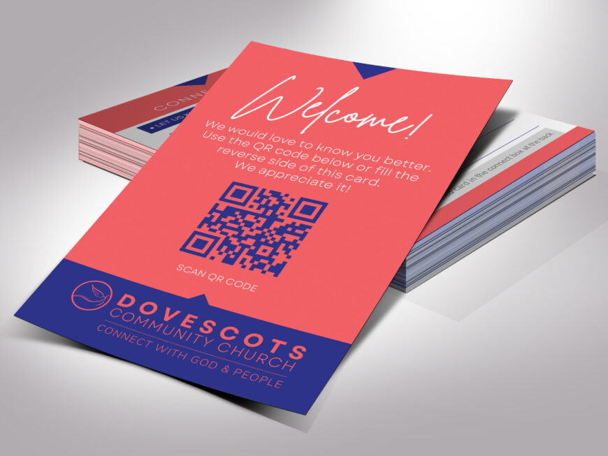 Modern Church Connect Card Template: Pastel Red Welcome Card (Canva, 4x6 in, Digital Download)