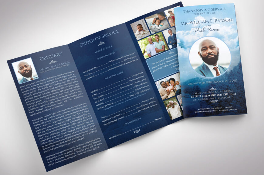 Blue Sky Funeral Program Template
