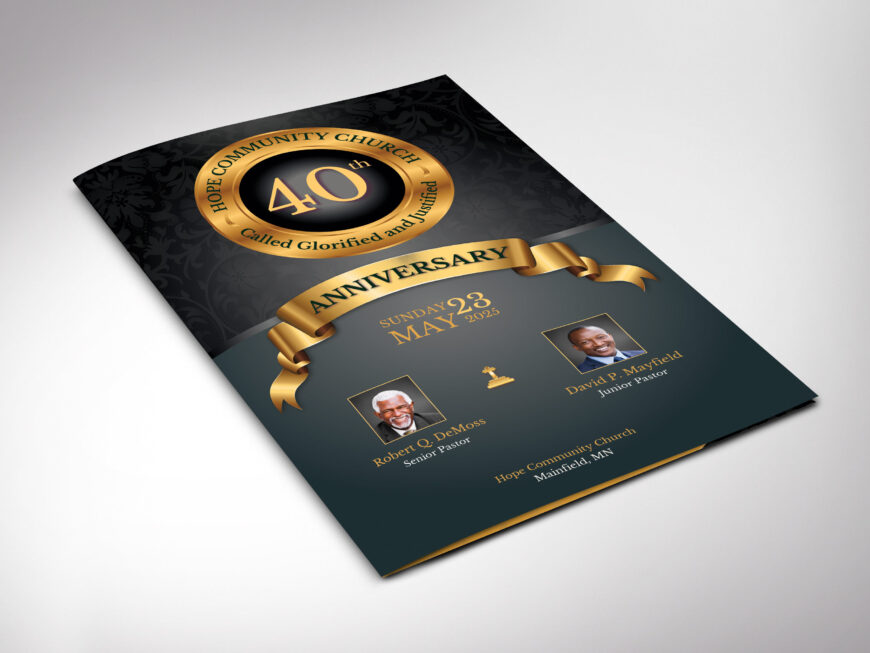 Black & Gold Church Anniversary Program Template