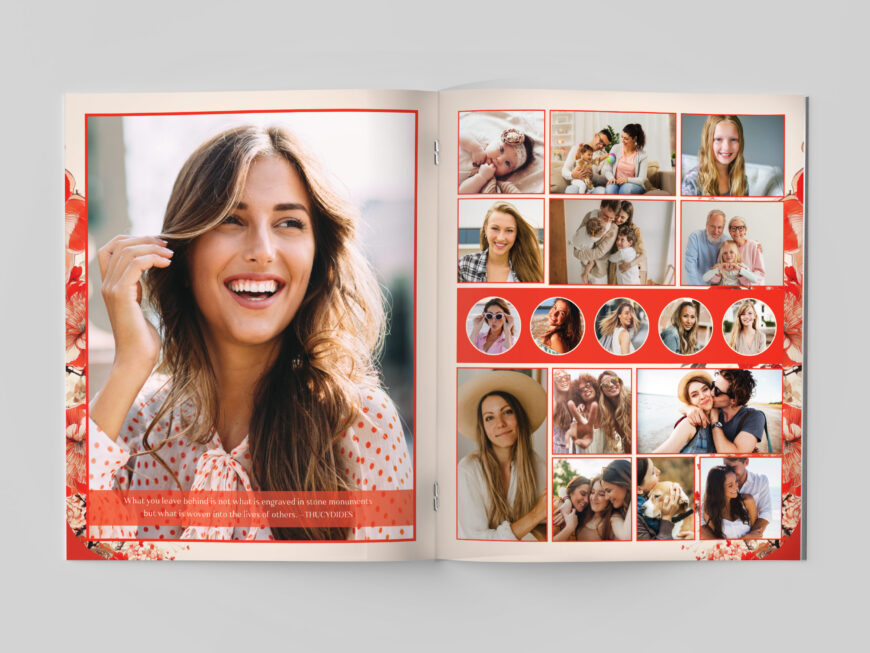 Red Chinoiserie Legal Funeral Program Canva Template