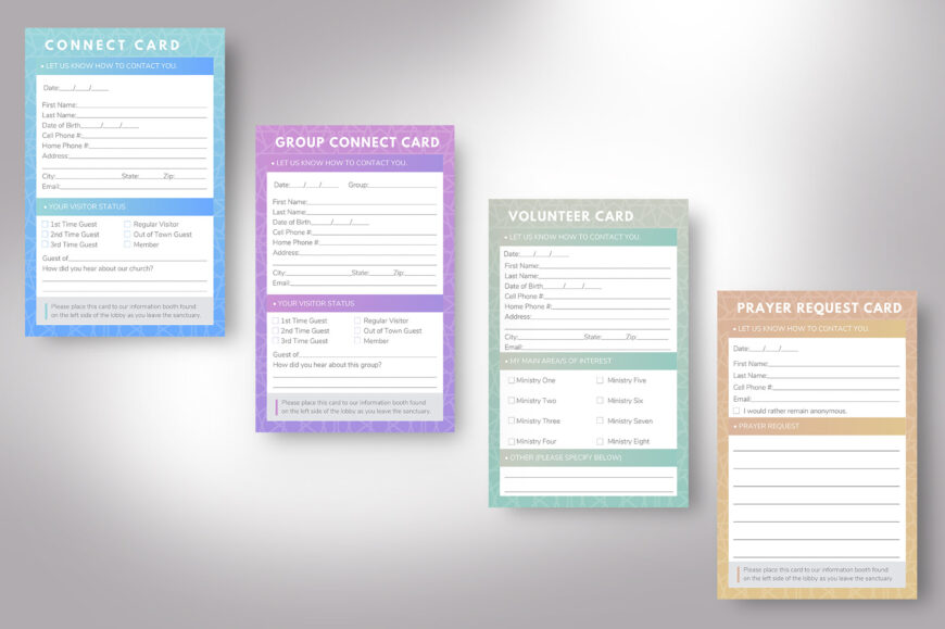 Pastel Church Connect Card Template