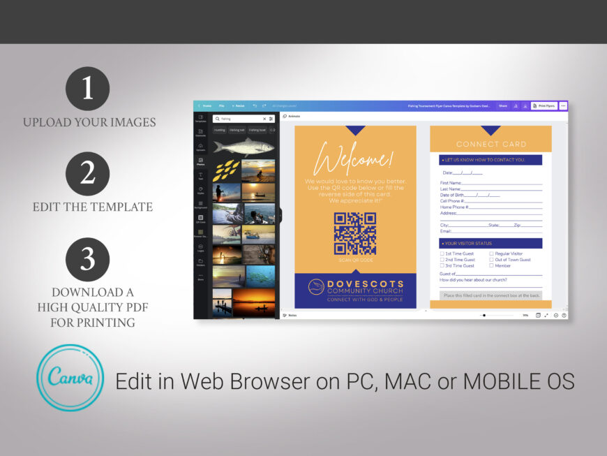 Church QR Connect Card Template Bundle