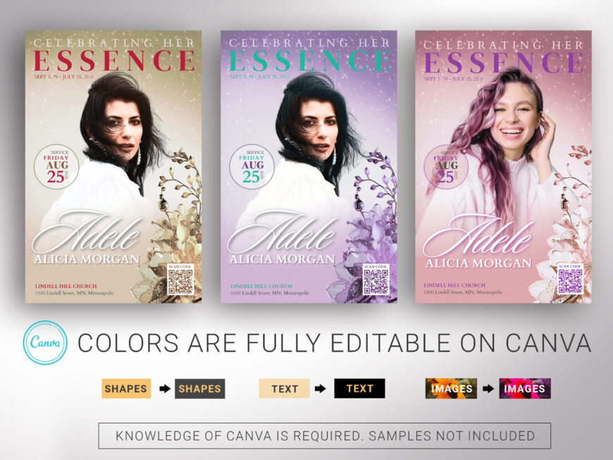 Green Floral Funeral Program Template