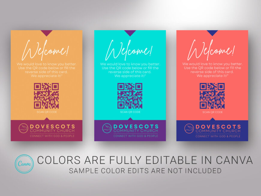 Church QR Connect Card Template Bundle