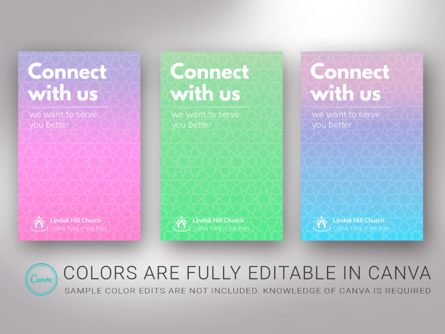 Pastel Church Connect Card Template