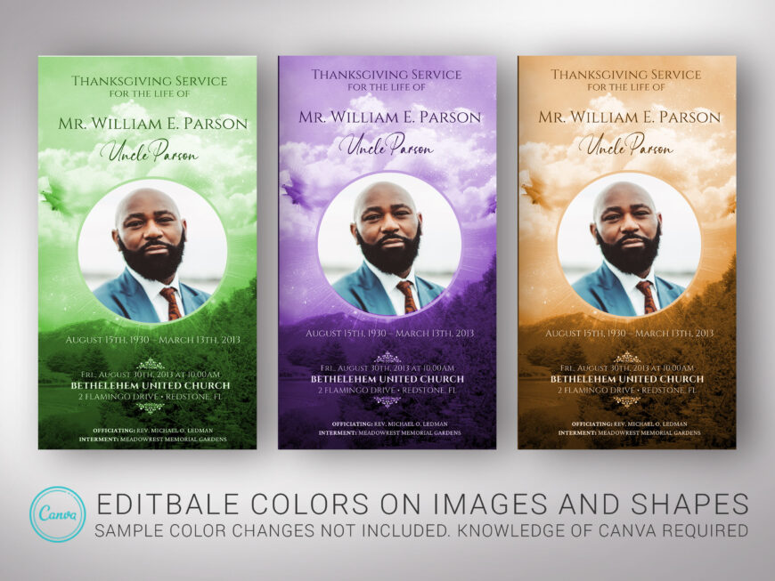 Blue Sky Funeral Program Template