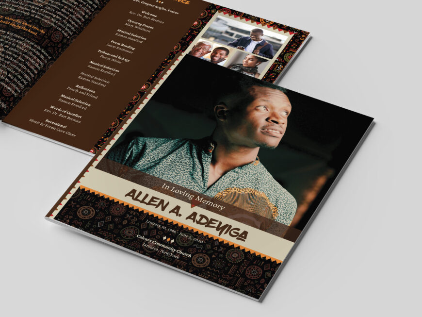 African Funeral Program Template: Celebration of Life, Obituary (Canva, Digital Download, 7x8.5 in)