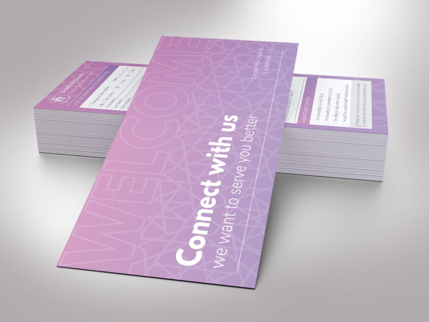 Pastel Purple Church Connect Card Template