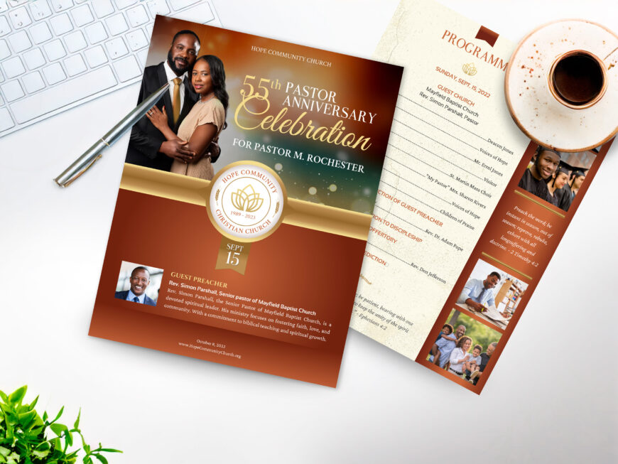 Bronze Pastor Anniversary Program Template
