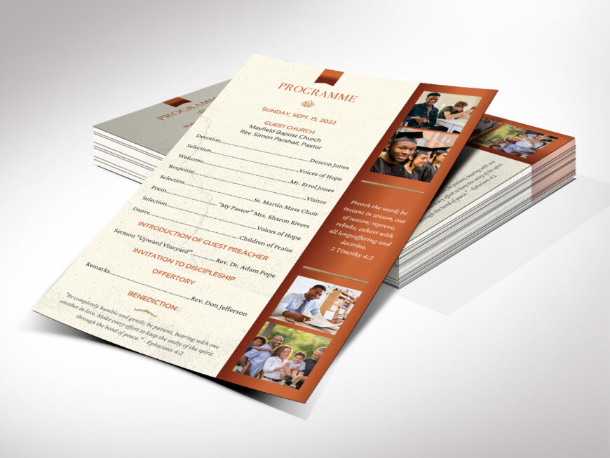 Bronze Pastor Anniversary Program Template