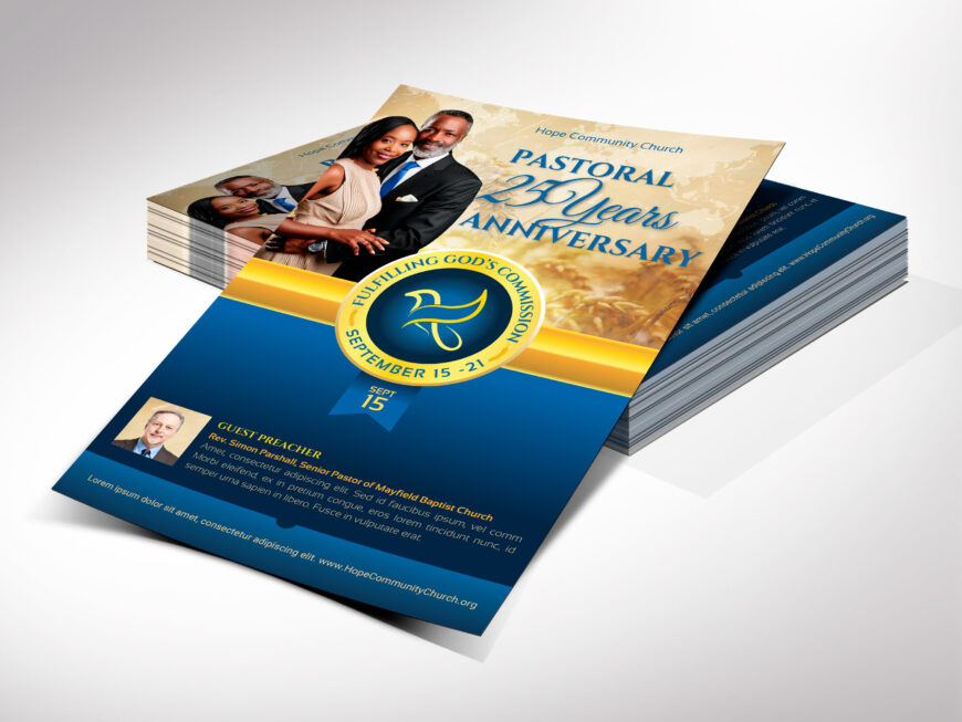 Gold & Blue Clergy Anniversary Program Template