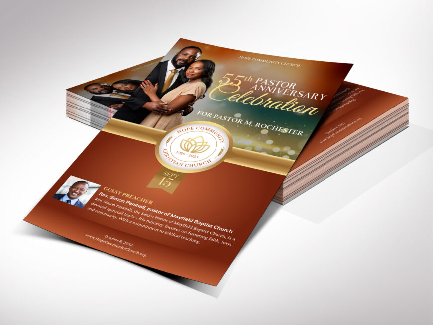 Bronze Pastor Anniversary Program Template