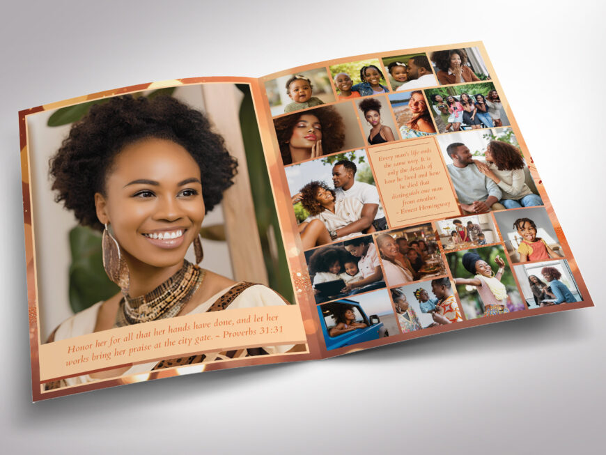 Cherry Blossom Funeral Program Template