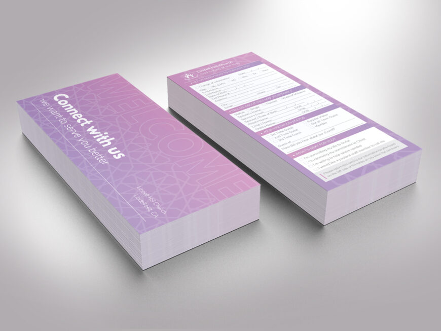 Pastel Purple Church Connect Card Template