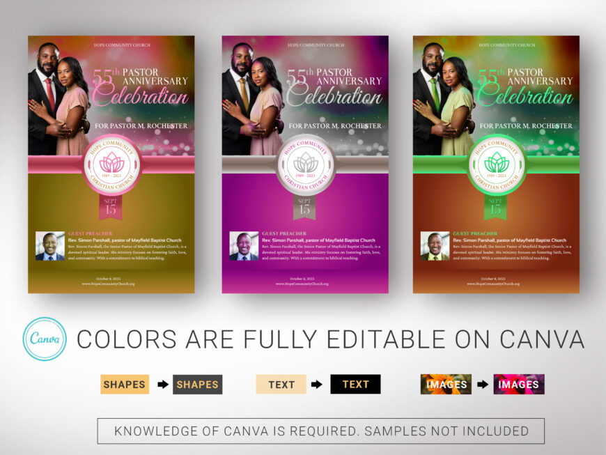 Bronze Pastor Anniversary Program Template