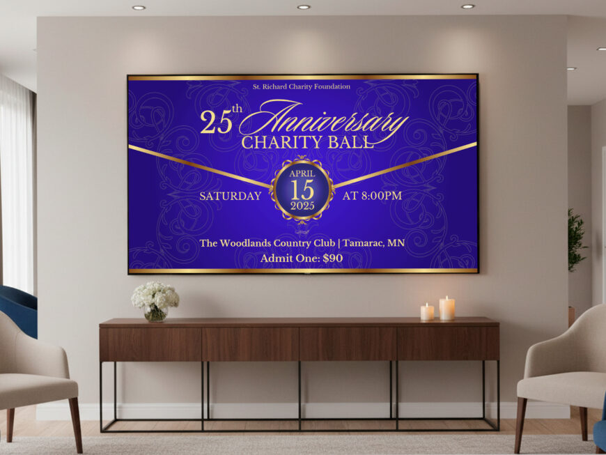 Church Anniversary Slide Template | Violet & Gold Canva Presentation | Pastor Appreciation Banquet