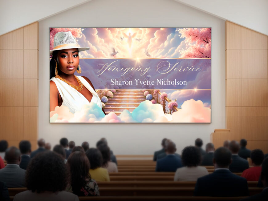 Heaven Stairway Animated Funeral Title Slide | Canva Memorial Video Template 1920x1080