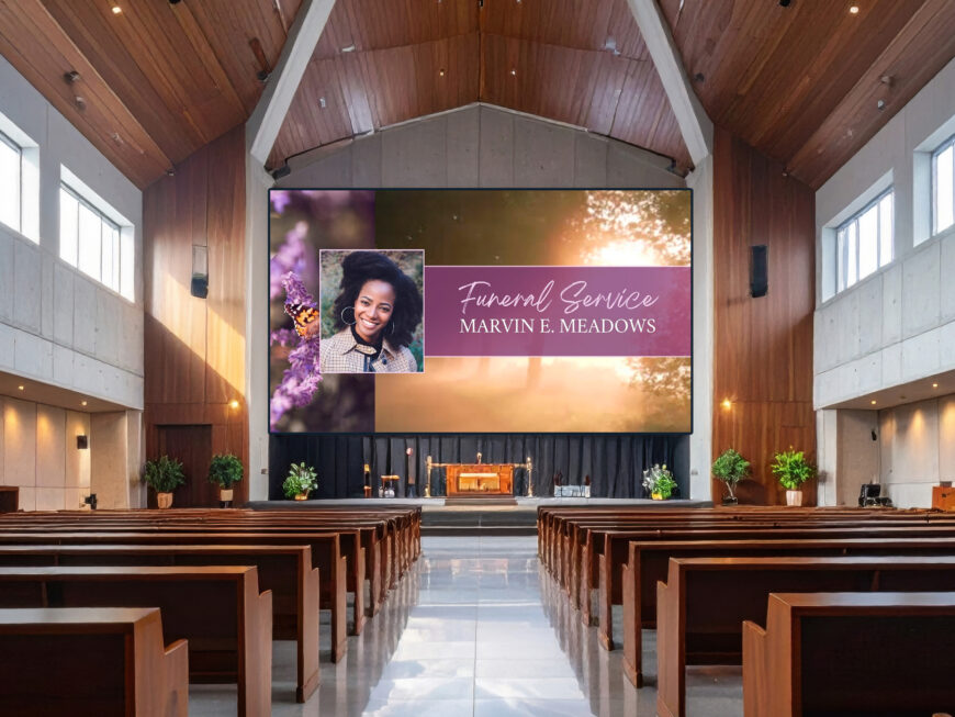 Funeral Service Animated Slide Template: Pastel Purple