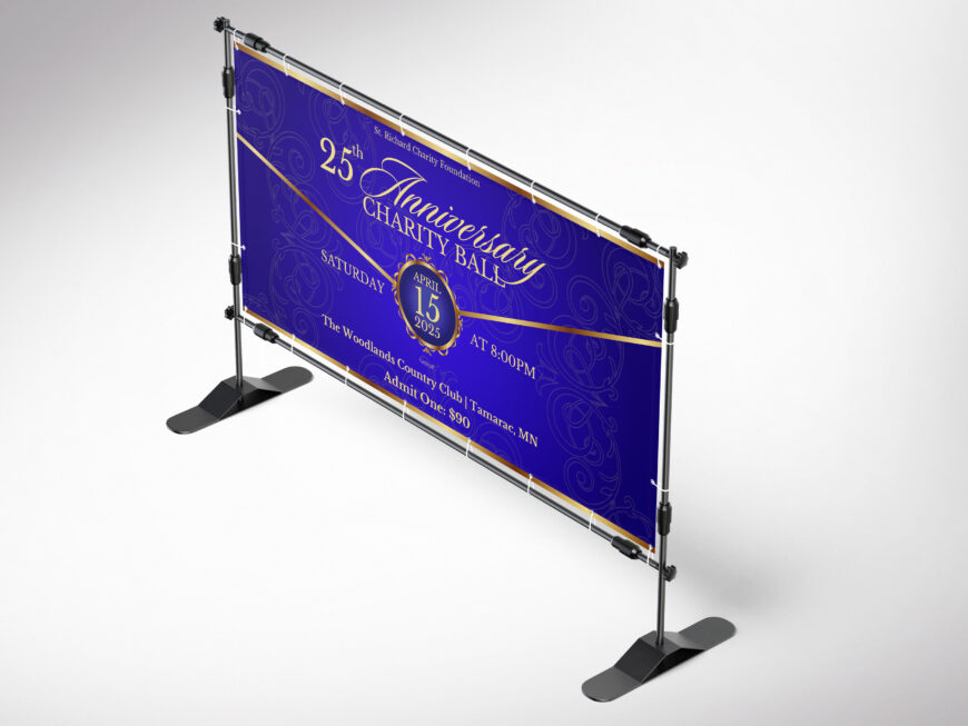Church Anniversary Banner Template: Violet & Gold Design