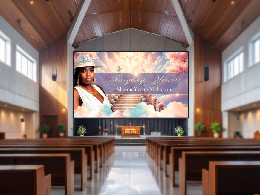 Heaven Stairway Animated Funeral Title Slide