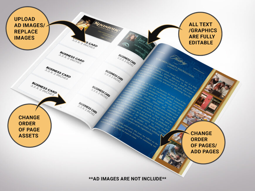 Church Anniversary Souvenir Book Template Blue & Gold