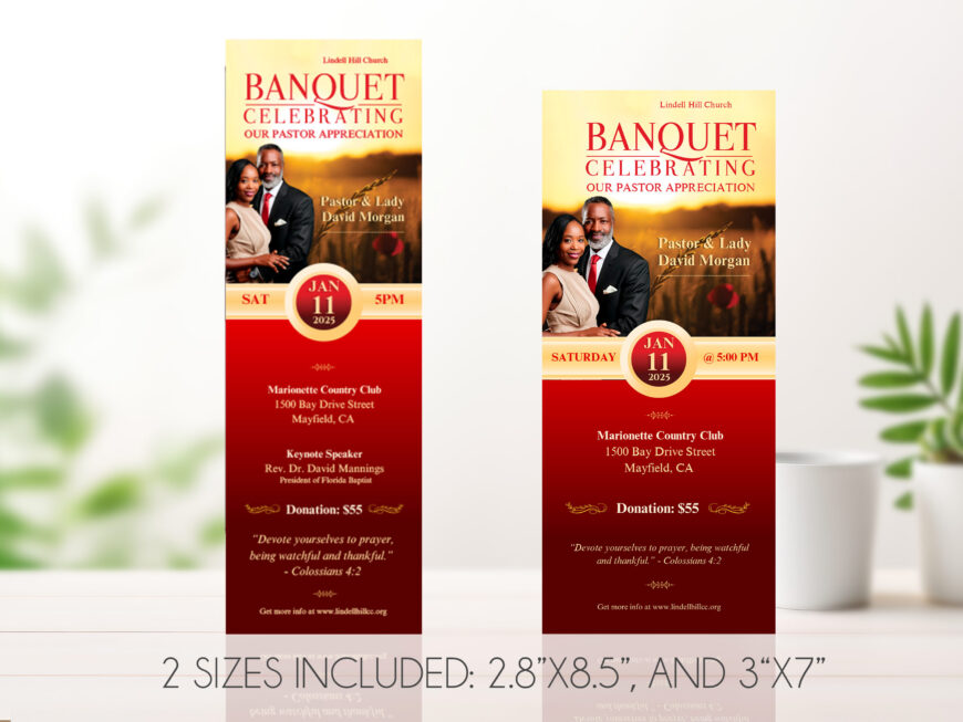 Pastor Anniversary Banquet Ticket Template