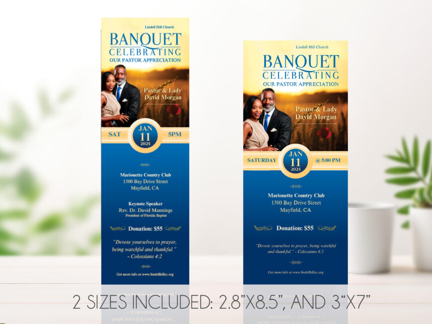 Pastor Anniversary Banquet Ticket Template