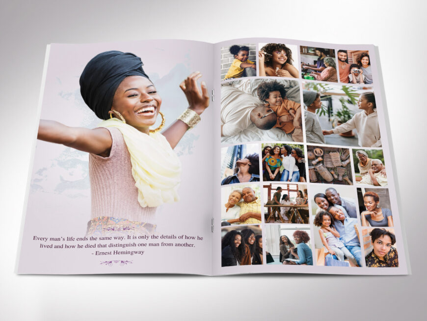 Pastel Purple Funeral Program Canva Template