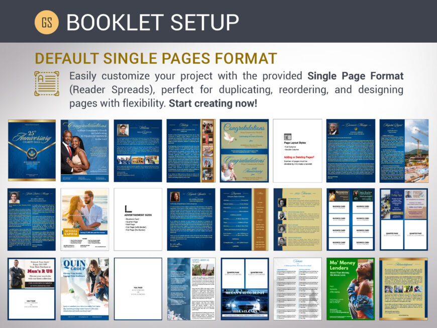 Church Anniversary Souvenir Book Template Blue & Gold