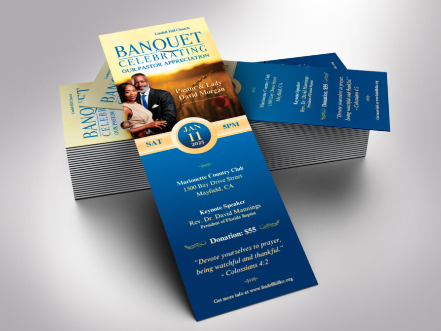 Pastor Anniversary Banquet Ticket Template