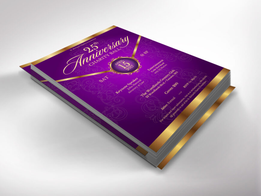 Purple Gold Church Anniversary Flyer