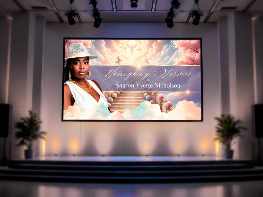 Heaven Stairway Animated Funeral Title Slide