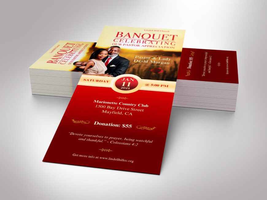 Pastor Anniversary Banquet Ticket Template