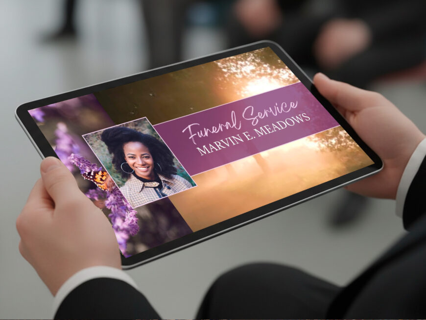Funeral Service Animated Slide Template: Pastel Purple