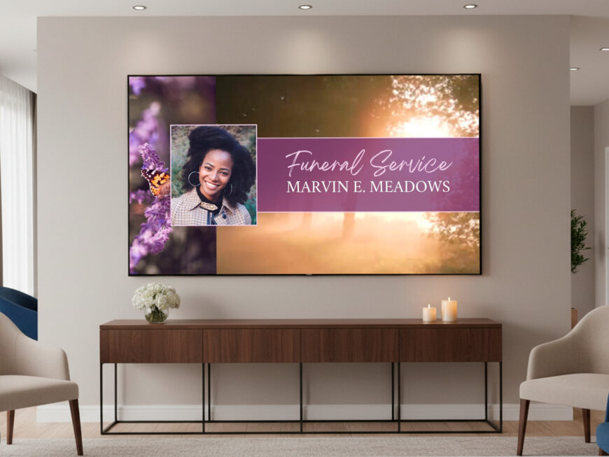 Funeral Service Animated Slide Template: Pastel Purple