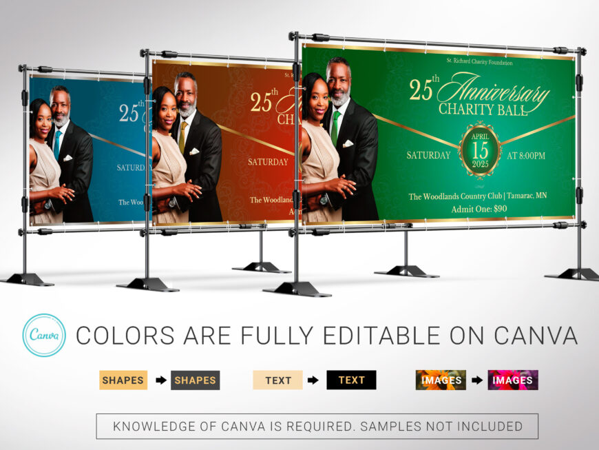 Church Anniversary Banner Template: Blue & Gold Design